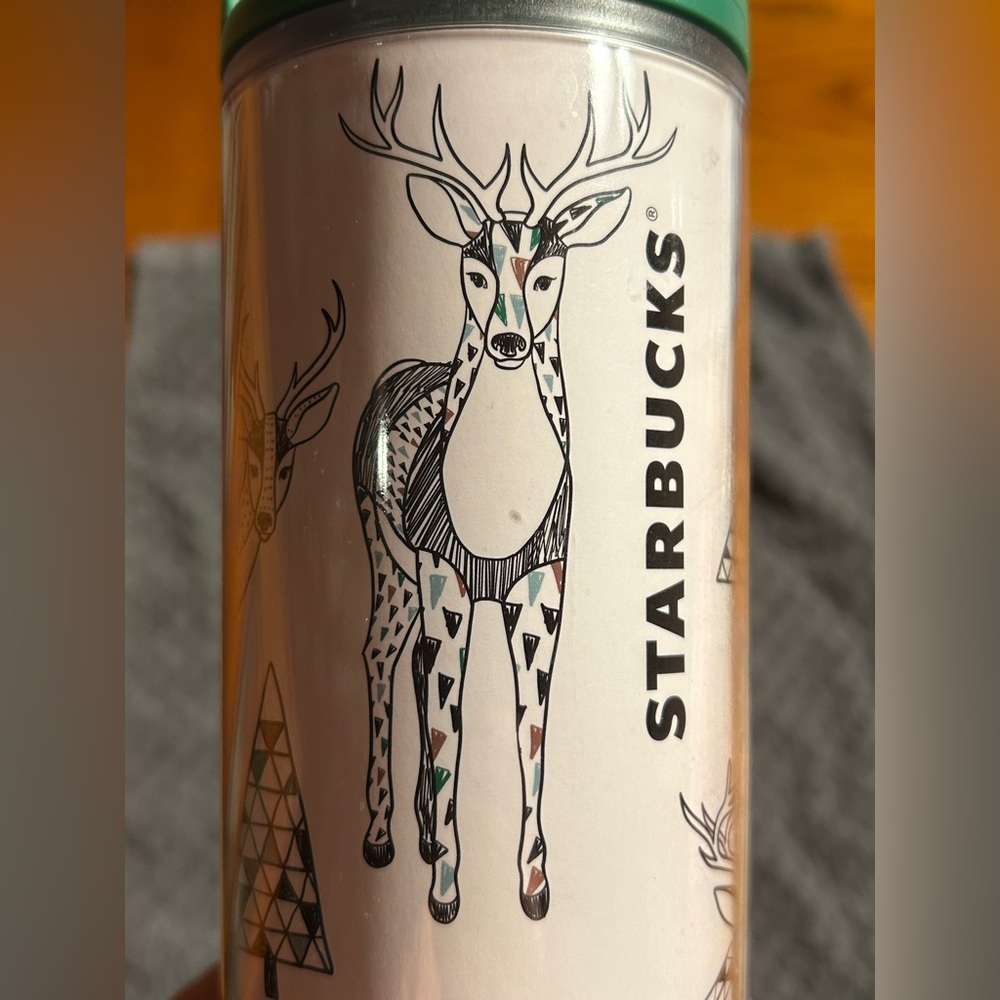 Starbucks Festive Tumbler with Green Lid 16 oz - Picture 6 of 11